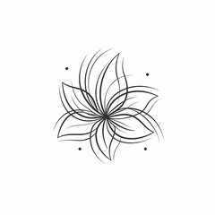 Mono Line Modern Logo Of Flower