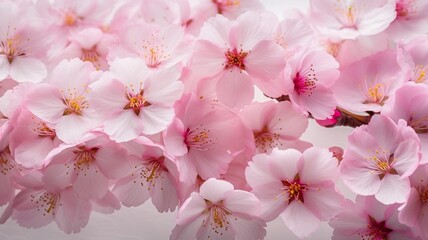 spring background with delicate pink sakura flowers  Generative AI