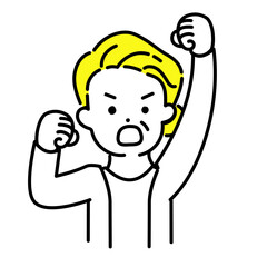 かわいい人物のイラストシリーズ _ シニアの女性_ 抗議