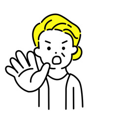 かわいい人物のイラストシリーズ _ シニアの女性_ ストップ