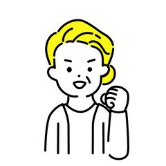 かわいい人物のイラストシリーズ _ シニアの女性_ ガッツポーズ
