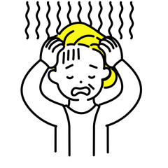 かわいい人物のイラストシリーズ _ シニアの女性_ 絶望