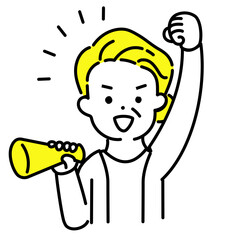 かわいい人物のイラストシリーズ _ シニアの女性_ 応援