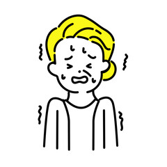 かわいい人物のイラストシリーズ _ シニアの女性_ 怖い