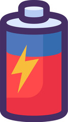 Flat Outline Hazardous Waste Battery Big