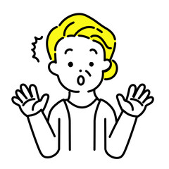 かわいい人物のイラストシリーズ _ シニアの女性_ 驚く