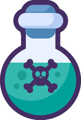 Flat Outline Hazardous Waste Toxic Substance Icon