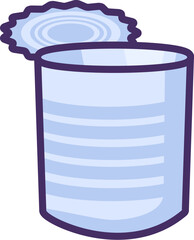 Flat Outline Metal Waste Little Iron Can Icon