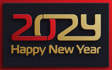 Happy New Year 2024, festive pattern on color background