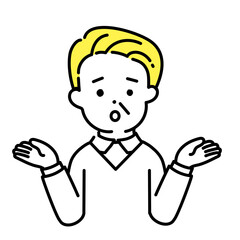 かわいい人物のイラストシリーズ _ シニアの男性_ 困る