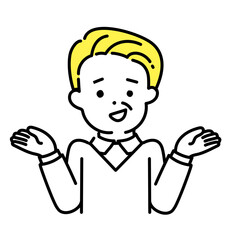 かわいい人物のイラストシリーズ _ シニアの男性_ 呆れる