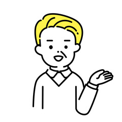 かわいい人物のイラストシリーズ _ シニアの男性_ 案内