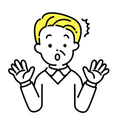 かわいい人物のイラストシリーズ _ シニアの男性_ 驚く