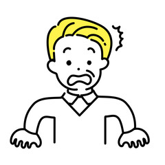 かわいい人物のイラストシリーズ _ シニアの男性_ 驚く
