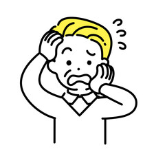 かわいい人物のイラストシリーズ _ シニアの男性_ 焦る