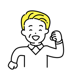 かわいい人物のイラストシリーズ _ シニアの男性_ 歩く