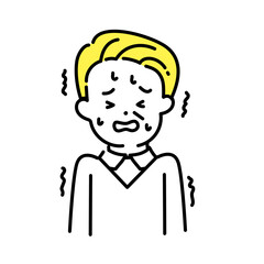 かわいい人物のイラストシリーズ _ シニアの男性_ 怖い