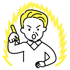 かわいい人物のイラストシリーズ _ シニアの男性_ 学ぶ