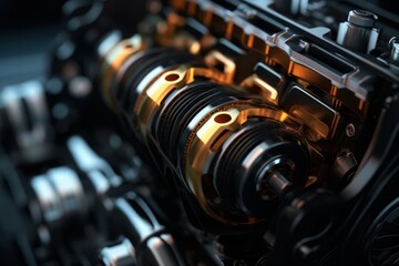 close up view of a modern car engine, ai tools generated image