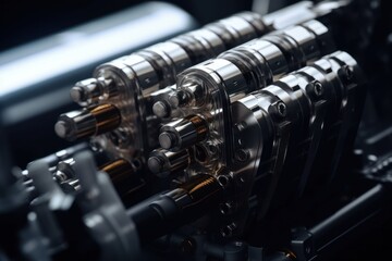 Obraz na płótnie Canvas close up view of a modern car engine, ai tools generated image