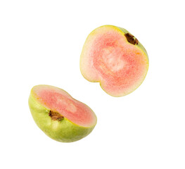 Half Pink Guava cutout, Png file.