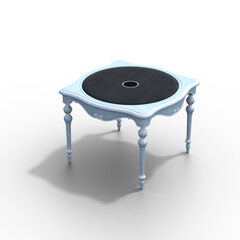 diner table isolated on white background, 3D illustration, cg render