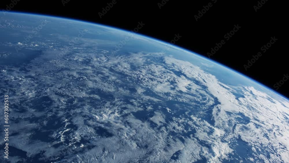 Wall mural orbiting over planet earth. view from international space station. public domain images from nasa