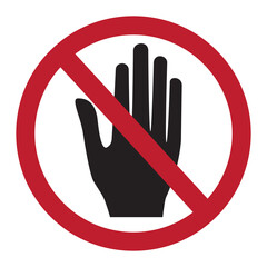 do not touch vector icon isolated on white background