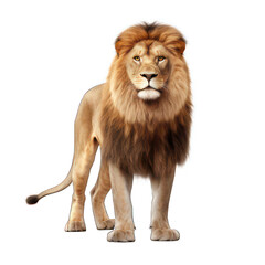 Fototapeta na wymiar African male lion isolated on white created with Generative AI