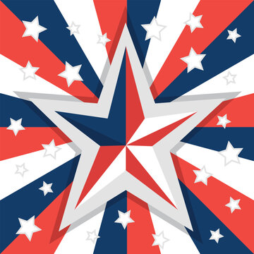 Vector American patriotic background stripes and stars. 4th of July holiday themed design