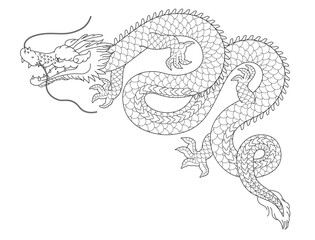 辰年、年賀状に使える龍のイラスト素材