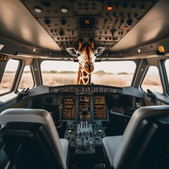 "High-Flying Grace: The Giraffe's Airborne Adventure" | Creative Concept Design | Generative AI Artwork