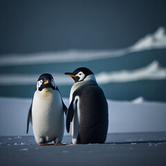 two penguins on a rock