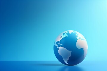 Fototapeta premium Earth globe blue background. Generate Ai