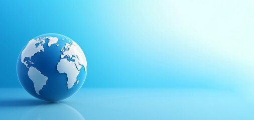 Earth globe blue banner. Generate Ai