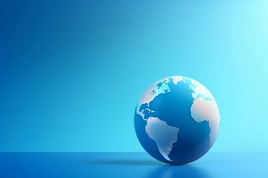 Earth globe blue background. Generate Ai