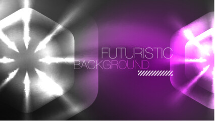 Technology Digital Neon Abstract Background, Abstract Hexagons, Digital Cyberspace, Modern Hi-tech, Science, Futuristic Techno Design Template