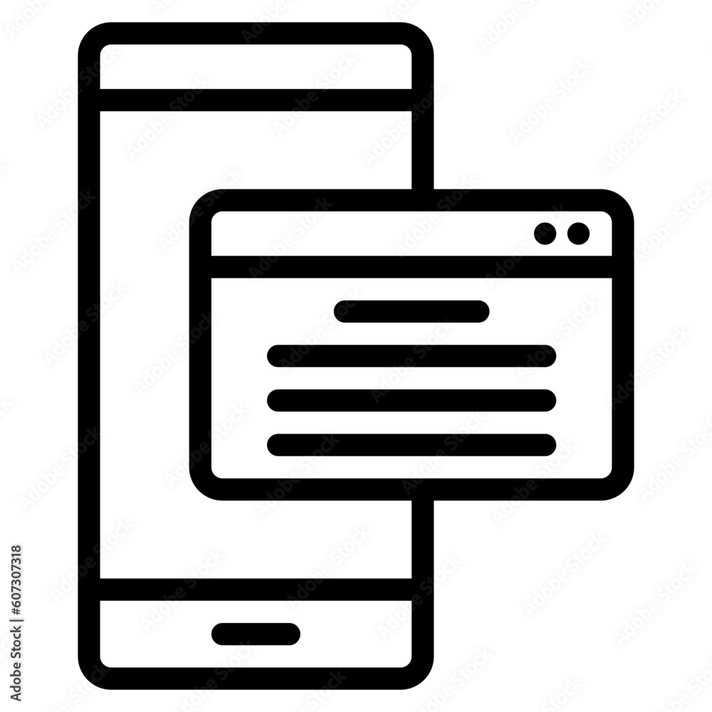 Wall mural website smartphone line icon, use for website mobile app presentation
