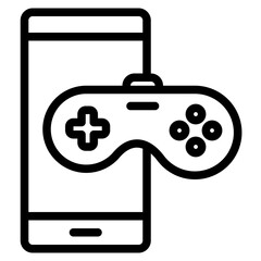 Game smartphone line icon, use for website mobile app presentation