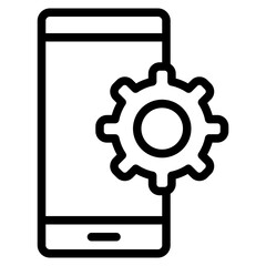 Settings smartphone line icon, use for website mobile app presentation