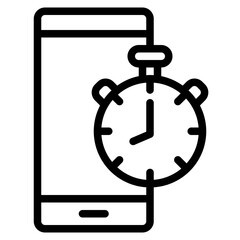 Alarm smartphone line icon, use for website mobile app presentation