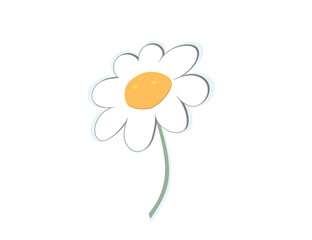 Flat flower (camomile) icon. Nature, parks. Vector