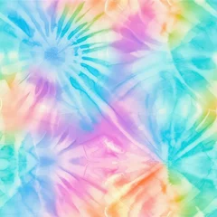 Foto op Canvas Pastel tie-dye seamless repeat pattern [Generative AI] © Roman