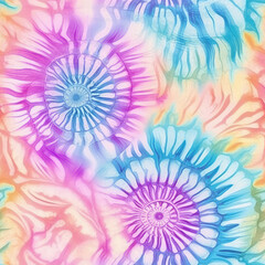 Pastel tie-dye seamless repeat pattern [Generative AI]