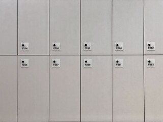 White locker in the gym for people to keep personal belongings when workout
