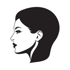 Woman head silhoutte, face and hair Fashion icon
