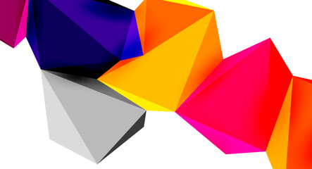 3d low poly triangle design elements