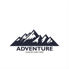 vector logo black mountain, adventure, forest, outdoor vector 