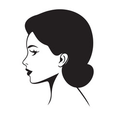 Woman head silhoutte, face and hair Fashion icon