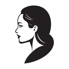 Woman head silhoutte, face and hair Fashion icon